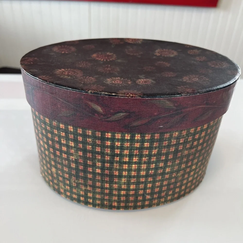 Bob's Boxes Lang Proud Animals 1‎ Of 4 Replacement Box Primitive Plaid Floral